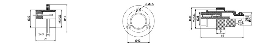 DF35系列2T-8T电子连接器结构图