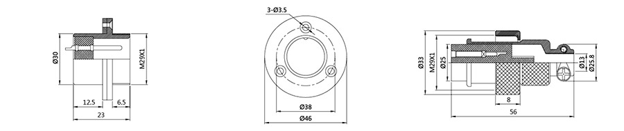 DF30系列2T-10T电子连接器结构图