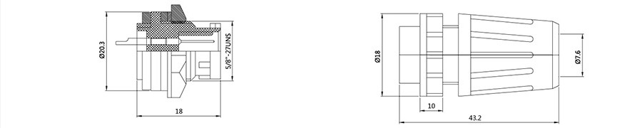 DF108系列2T-8T电子连接器结构图